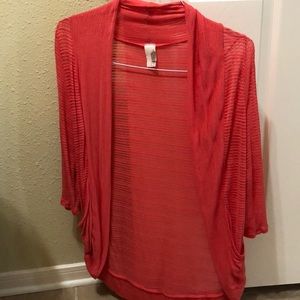 Salmon colored lightweight cardigan